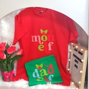 Christmas Couple Shirt - Elf Mom, Elf Dad Bundle